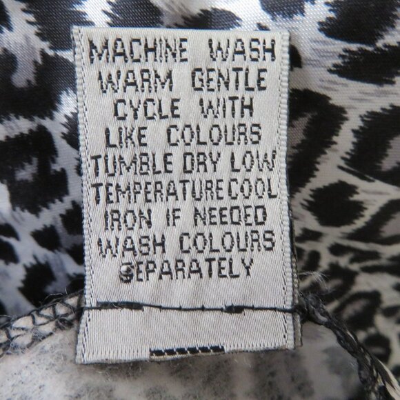 Womens Leopard Print Satin Slip Nightgown 2X Knee Length Black White - Picture 10 of 10